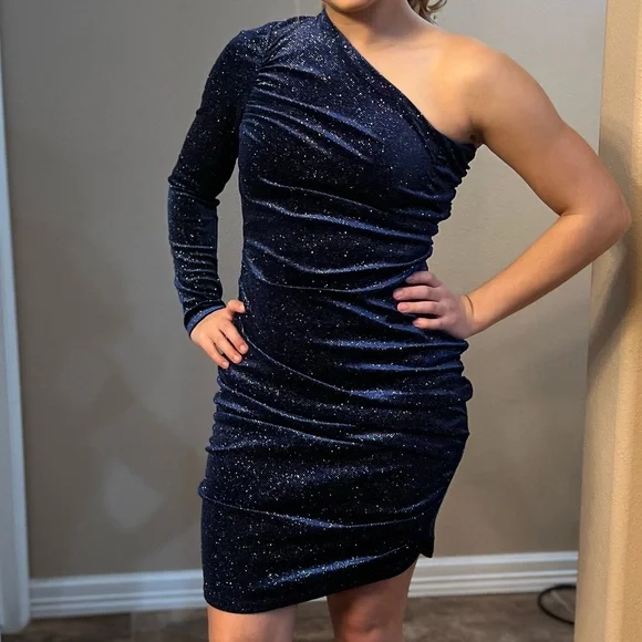 Dresses | Blue Short Glittery Homecoming Dress | Poshmark